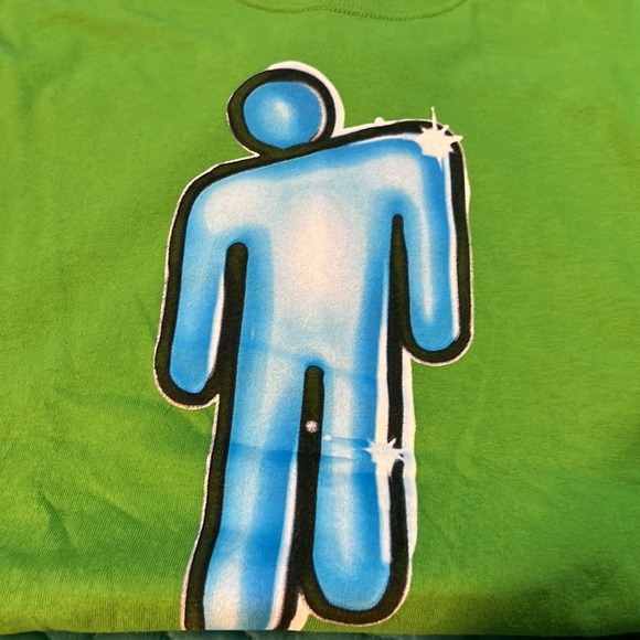 Billie Eilish Blohsh Graphic Shirt Size M Blue Logo Lash Music BILLIEEILISH - Picture 2 of 7